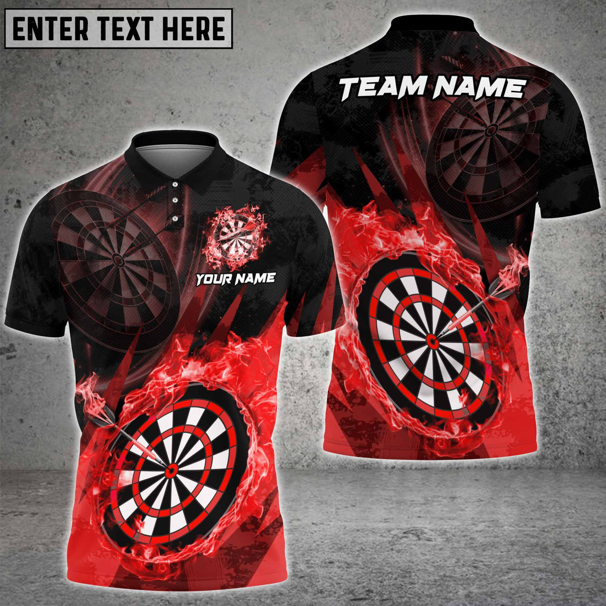 Blisscorners Darts Flame Dartboard Champion Multicolor Customized Name, Team Name 3D Shirts