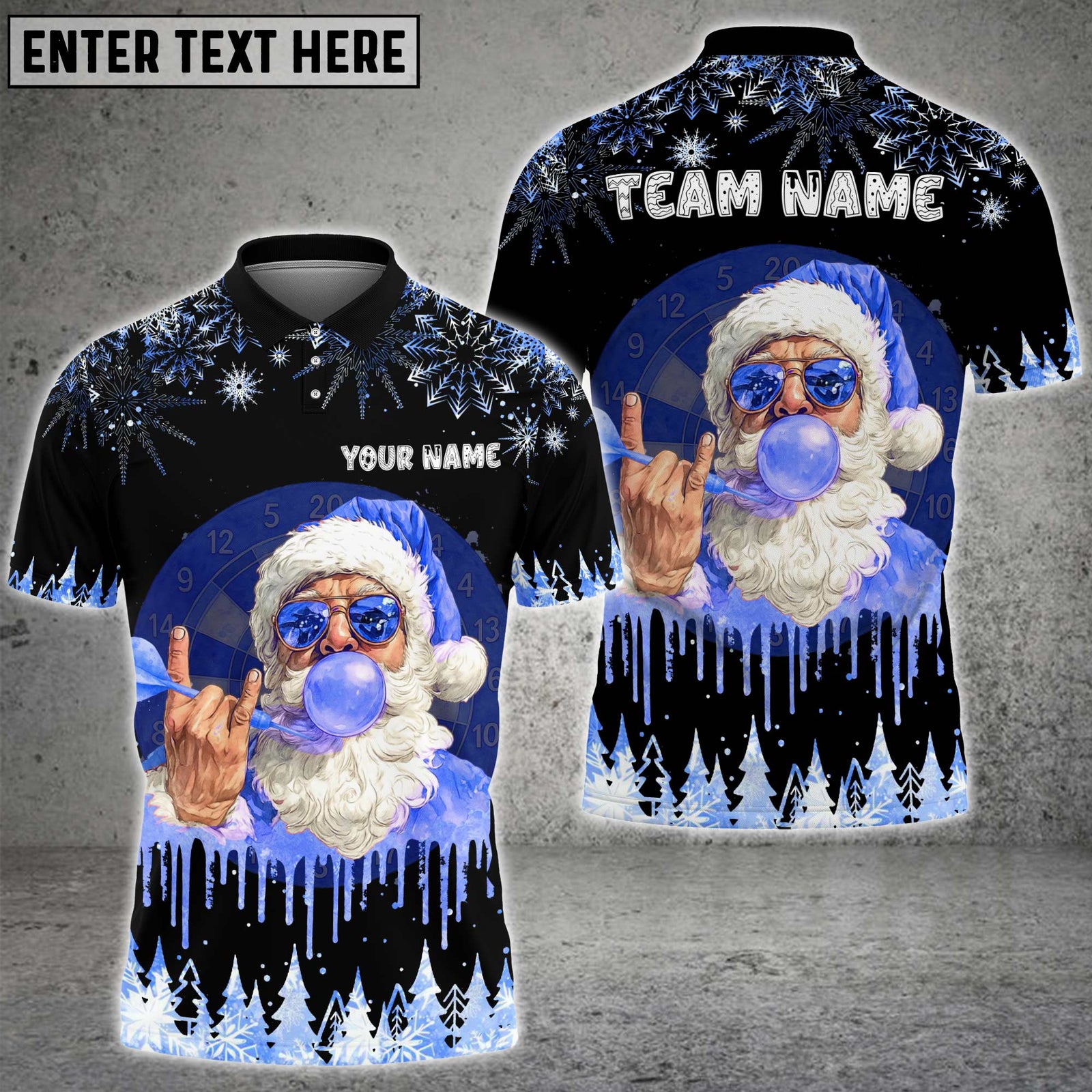 Blisscorners Darts Santa Bubblegum Multicolor Customized Name, Team Name 3D Shirt