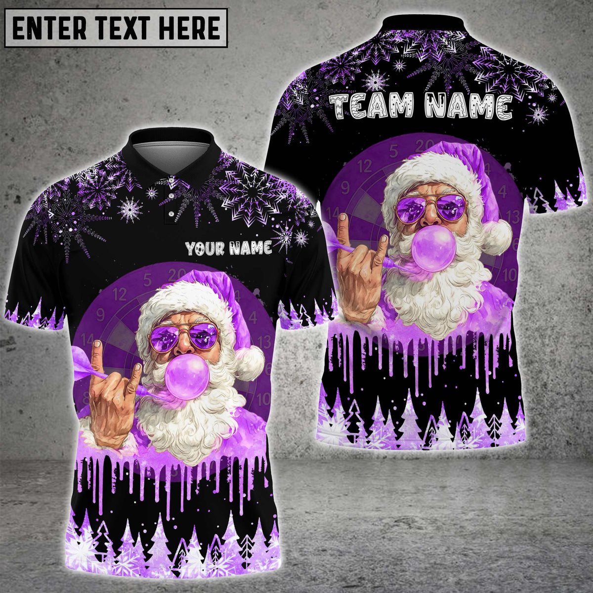 Blisscorners Darts Santa Bubblegum Multicolor Customized Name, Team Name 3D Shirt