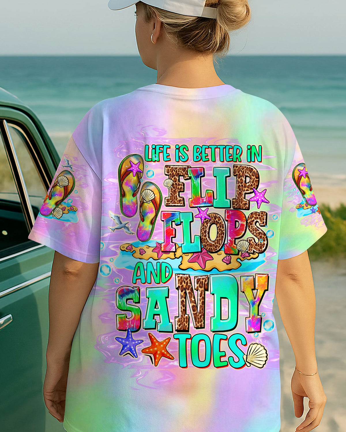 BLISSCORNERS LIFE IS BETTER IN FLIP-FLOPS AND SANDY TOES ALL OVER PRINT