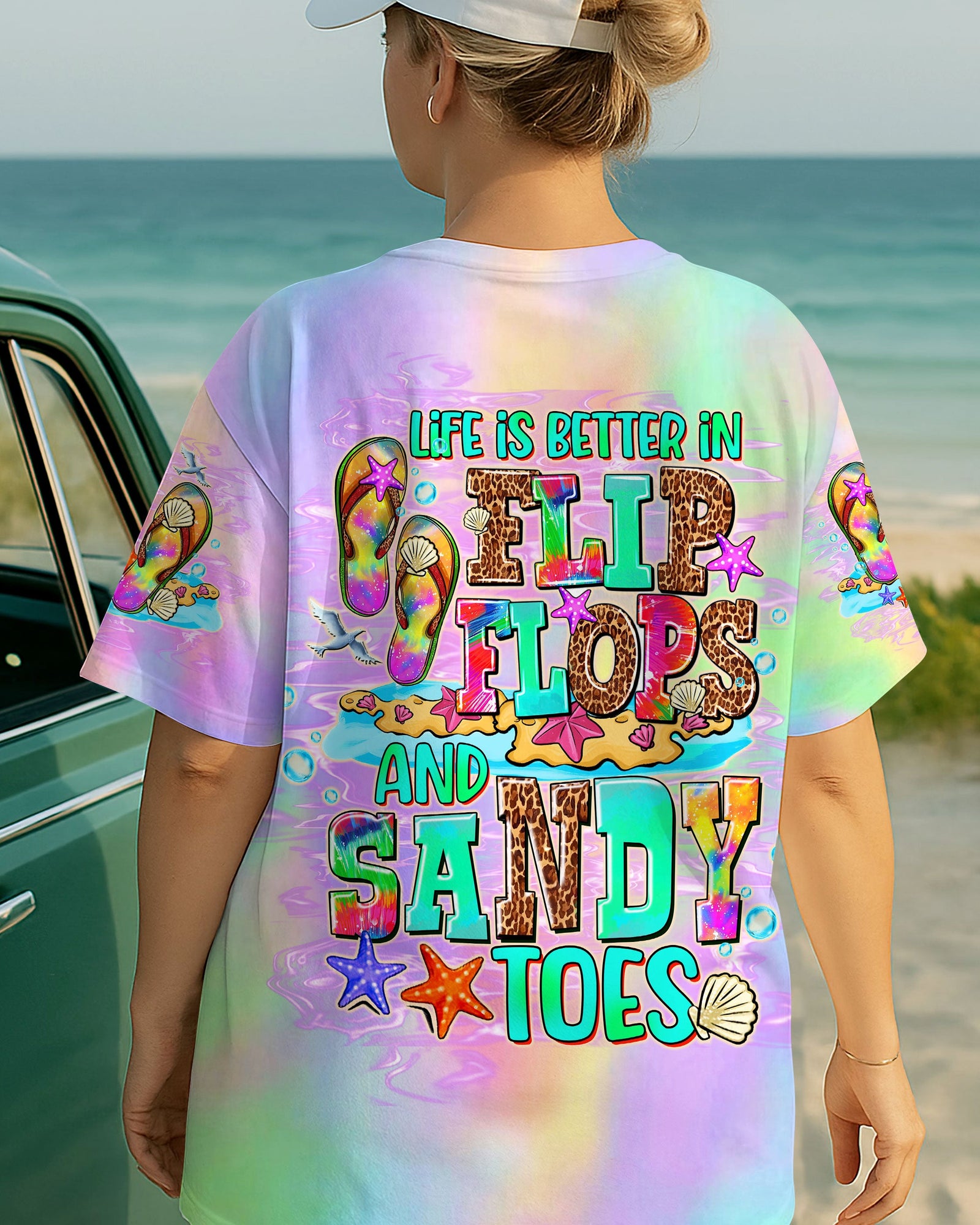 BLISSCORNERS LIFE IS BETTER IN FLIP-FLOPS AND SANDY TOES ALL OVER PRINT
