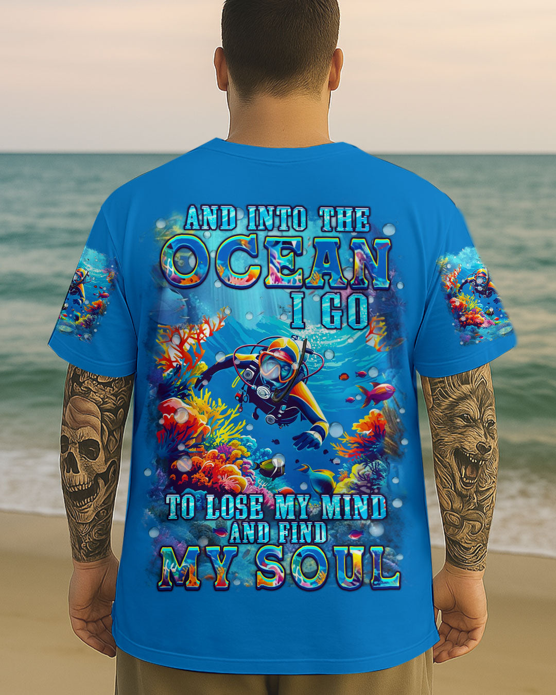 BLISSCORNERS AND INTO THE OCEAN I GO SCUBA DIVING ALL OVER PRINT