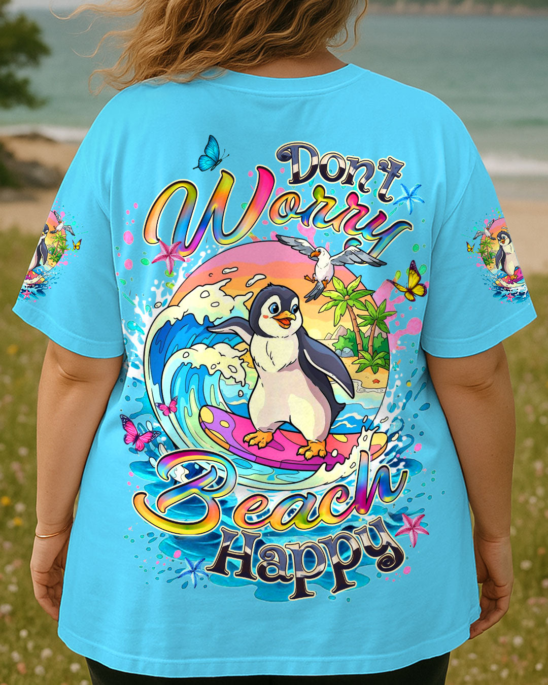 BLISSCORNERS DON'T WORRY BEACH HAPPY ALL OVER PRINT
