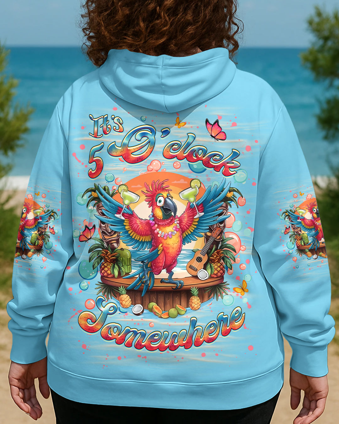 BLISSCORNERS IT'S 5 O'CLOCK SOMEWHERE PARROT ALL OVER PRINT