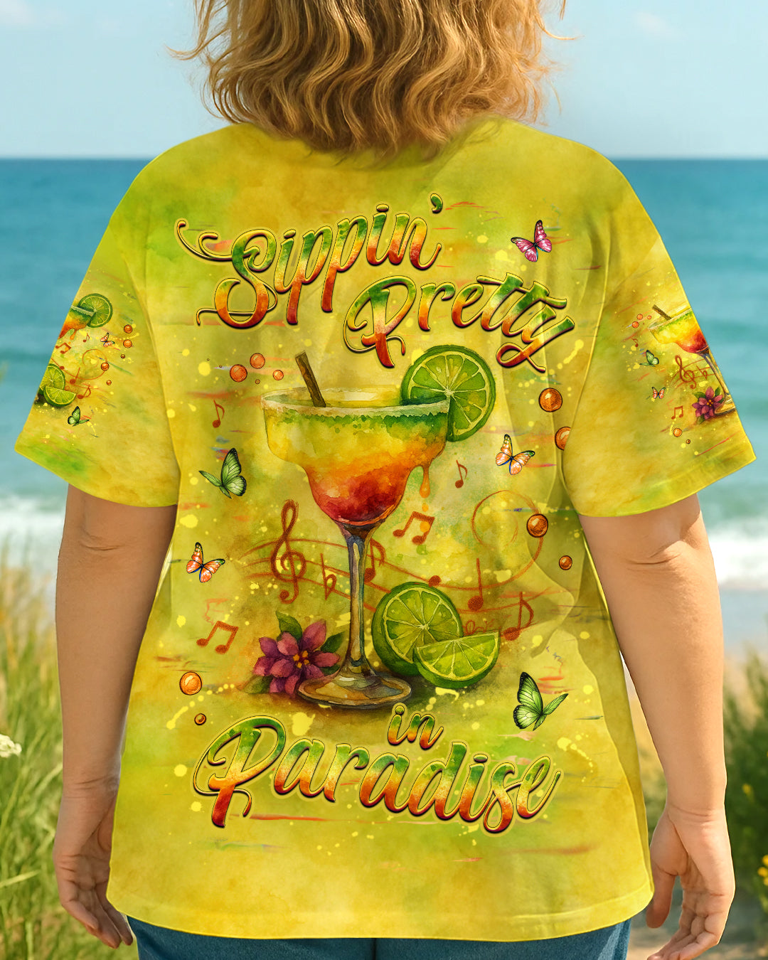 BLISSCORNERS SIPPIN’ PRETTY IN PARADISE ALL OVER PRINT