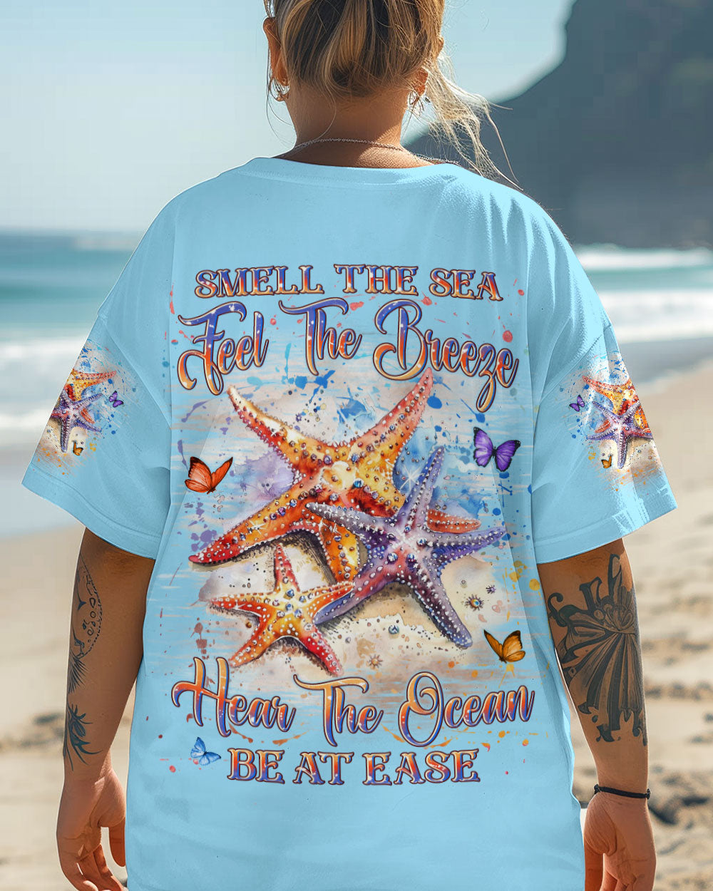 BLISSCORNERS SMELL THE SEA FEEL THE BREEZE STARFISH ALL OVER PRINT