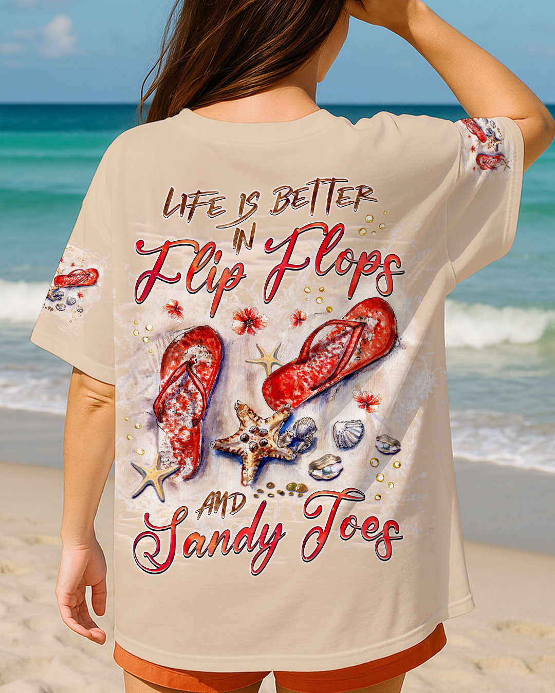 BLISSCORNERS LIFE IS BETTER IN FLIP-FLOPS AND SANDY TOES ALL OVER PRINT