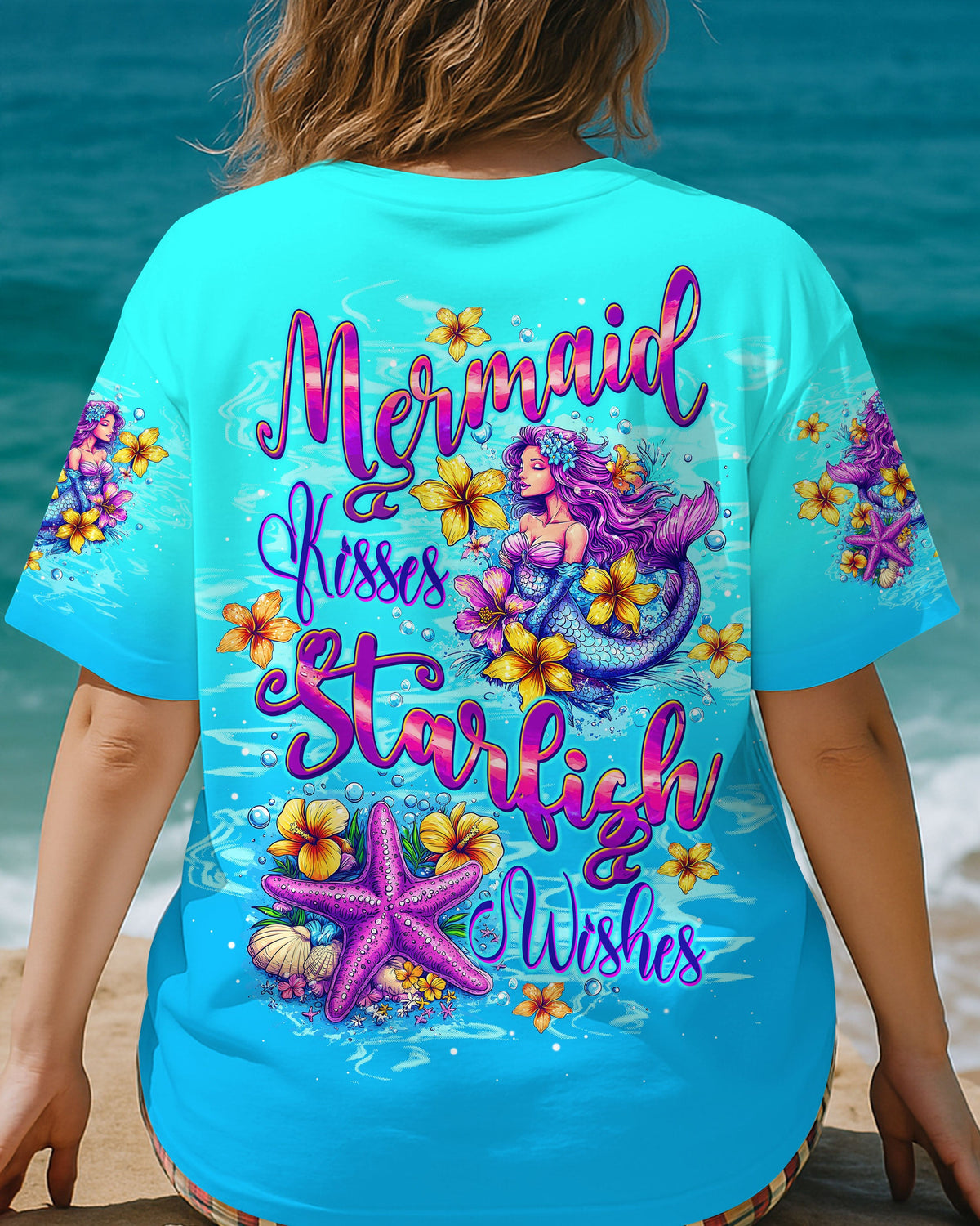 BLISSCORNERS MERMAID KISSES STARFISH WISHES ALL OVER PRINT