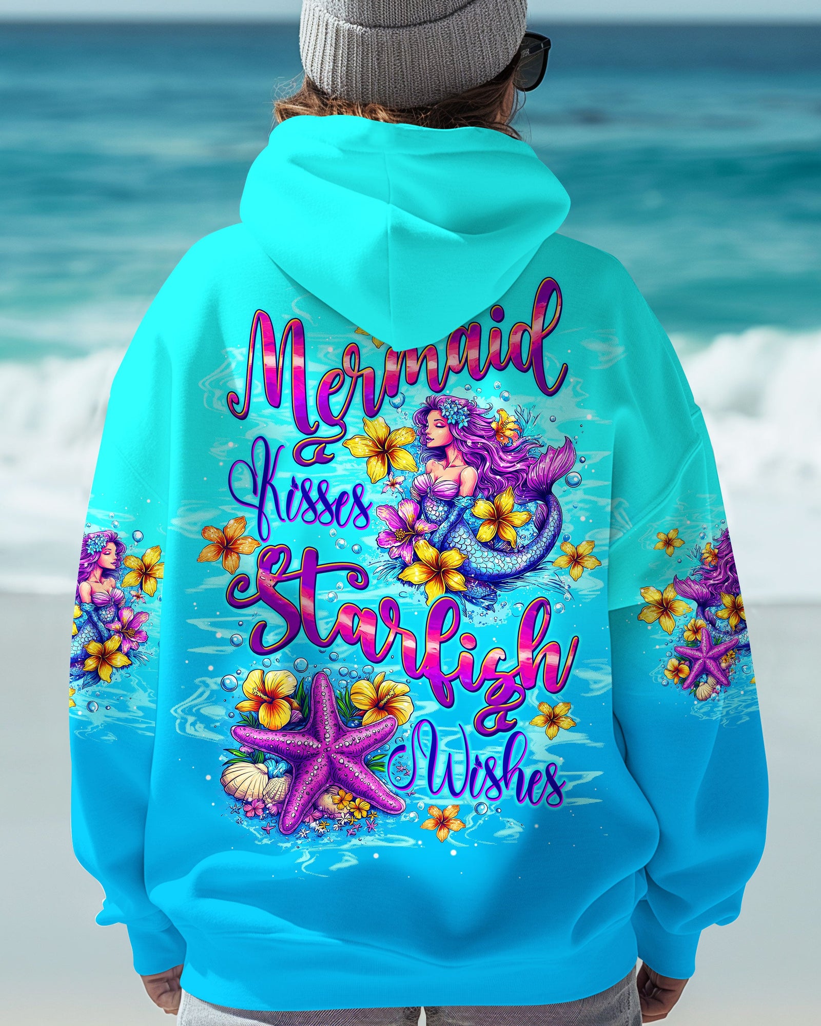 BLISSCORNERS MERMAID KISSES STARFISH WISHES ALL OVER PRINT