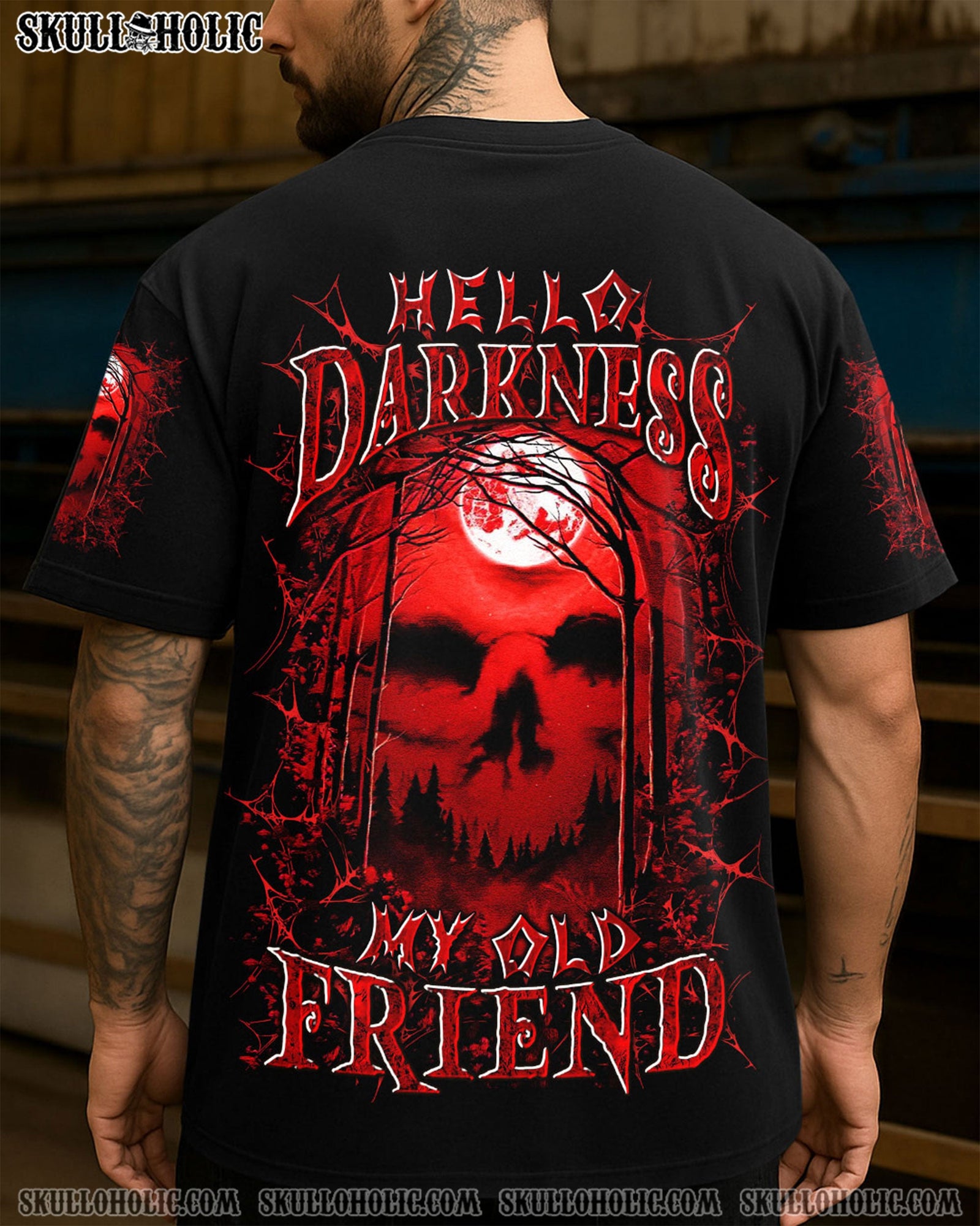 BLISSCORNERS HELLO DARKNESS MY OLD FRIEND HALLOWEEN ALL OVER PRINT