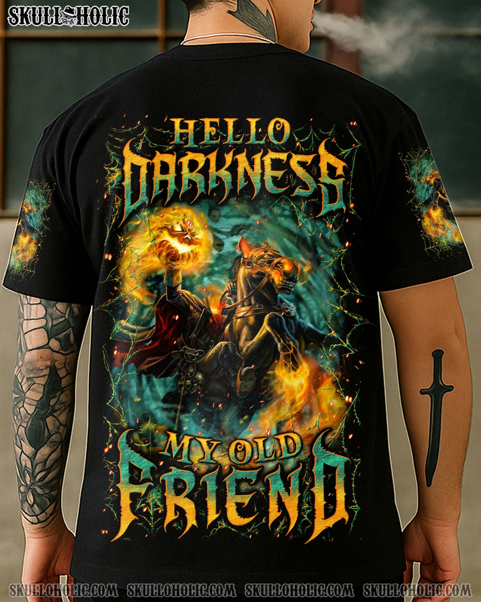 BLISSCORNERS HELLO DARKNESS MY OLD FRIEND HALLOWEEN ALL OVER PRINT