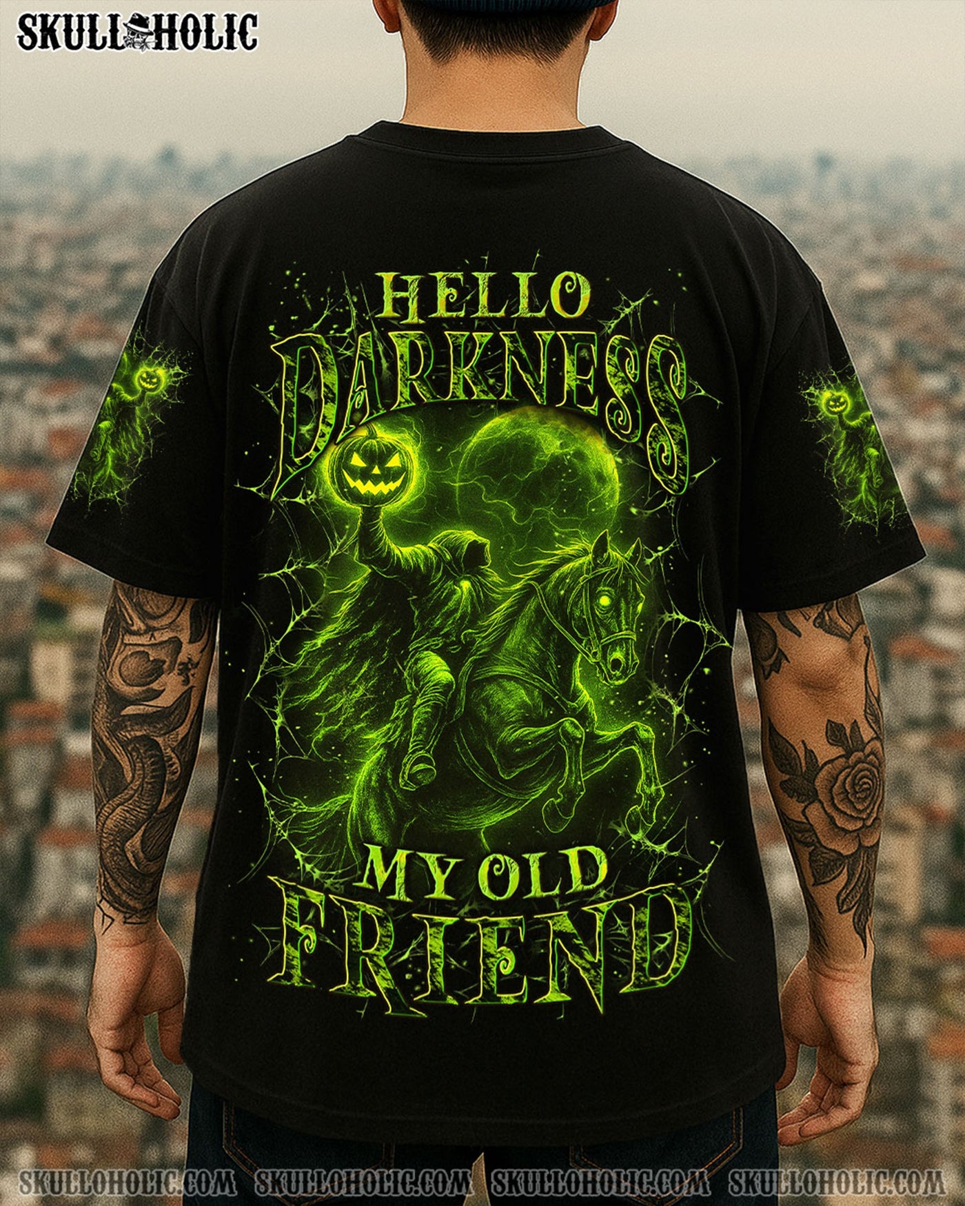 BLISSCORNERS HELLO DARKNESS MY OLD FRIEND HALLOWEEN ALL OVER PRINT