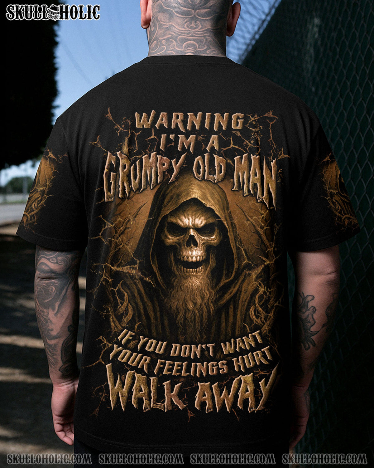 BLISSCORNERS WARNING I'M A GRUMPY OLD MAN ALL OVER PRINT