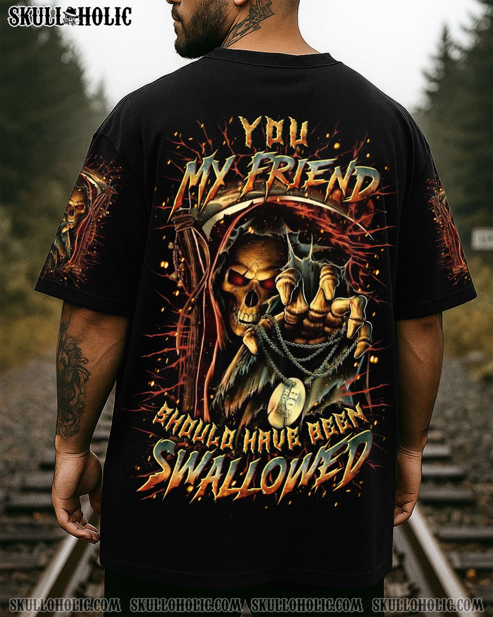 BLISSCORNERS YOU MY FRIEND SHOULD HAVE BEEN SWALLOWED ALL OVER PRINT