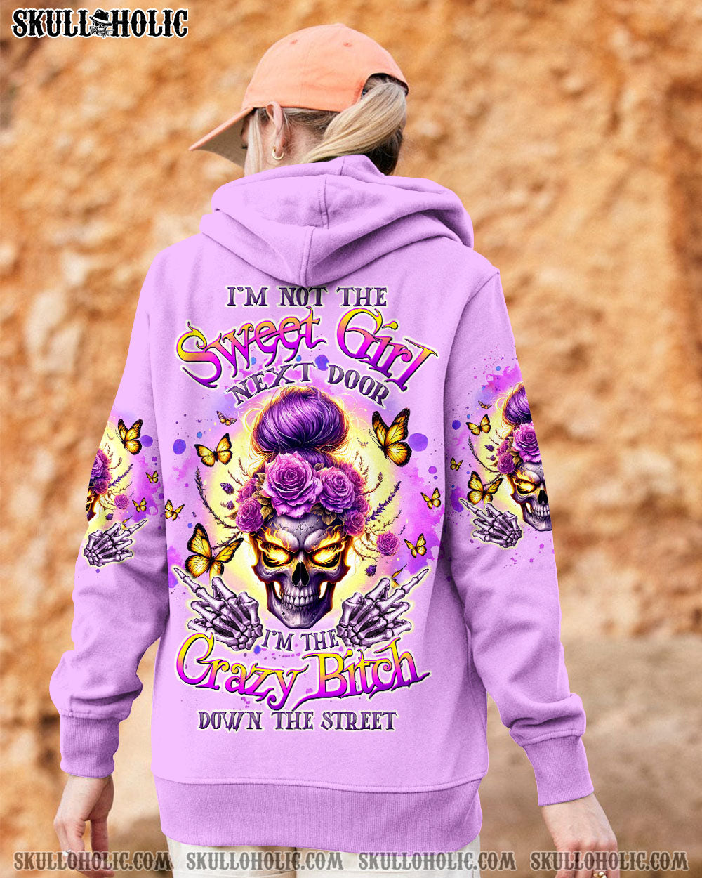 BLISSCORNERS YOU COULDN'T HANDLE ME MESSY BUN SKULL ALL OVER PRINT