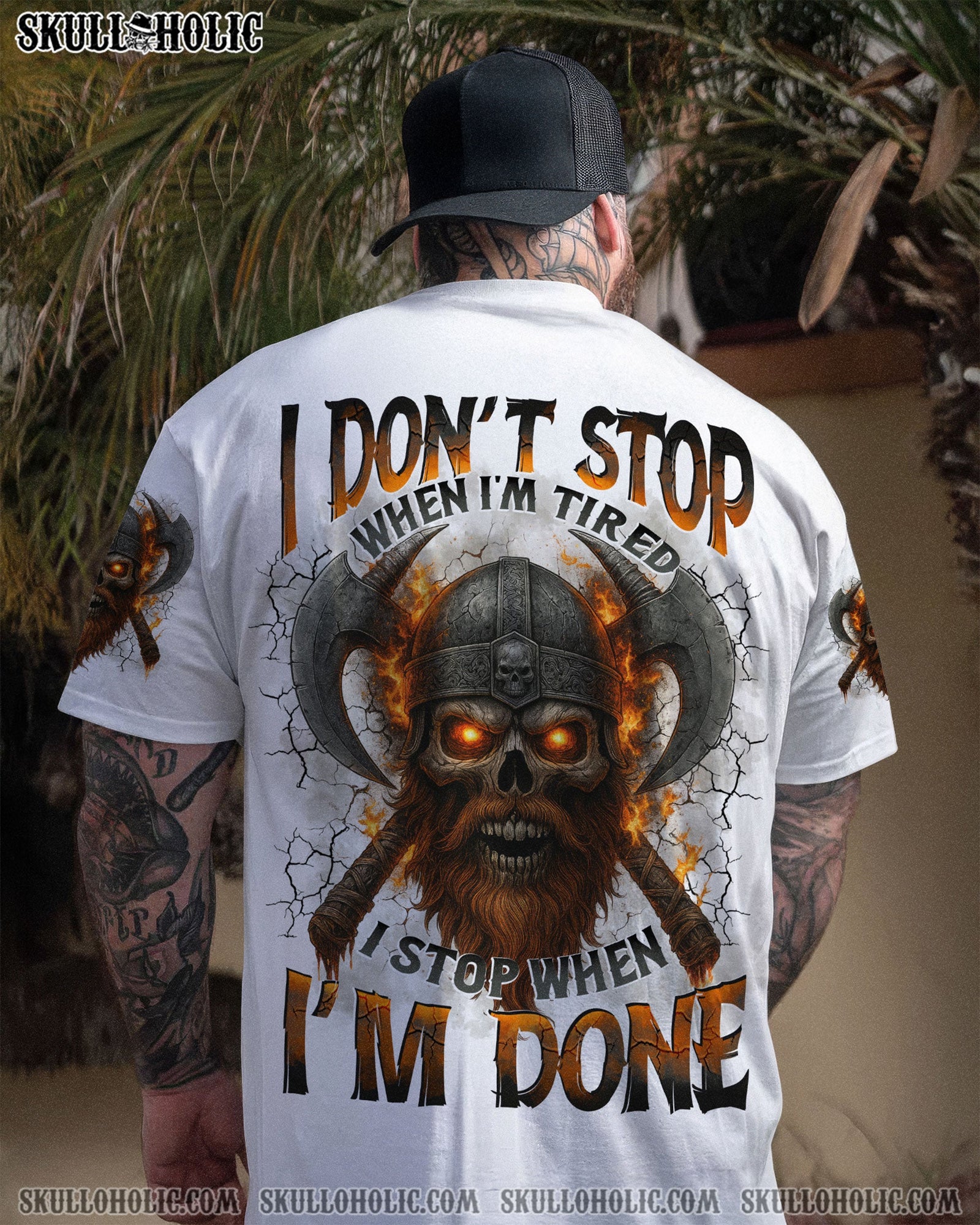 BLISSCORNERS I DON'T STOP WHEN I'M TIRED VIKING SKULL ALL OVER PRINT