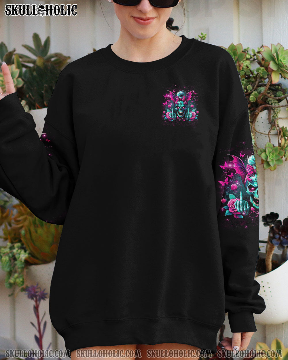 BLISSCORNERS IT'S GOING TO BE ONE OF THOSE DAYS MESSY BUN SKULL ALL OVER PRINT