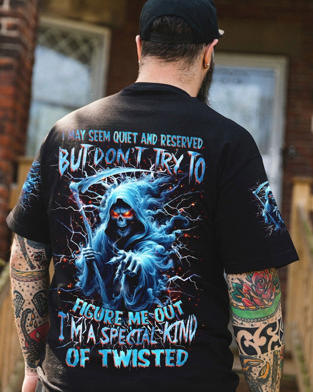 BLISSCORNERS I MAY SEEM QUIET AND RESERVED SKULL REAPER ALL OVER PRINT