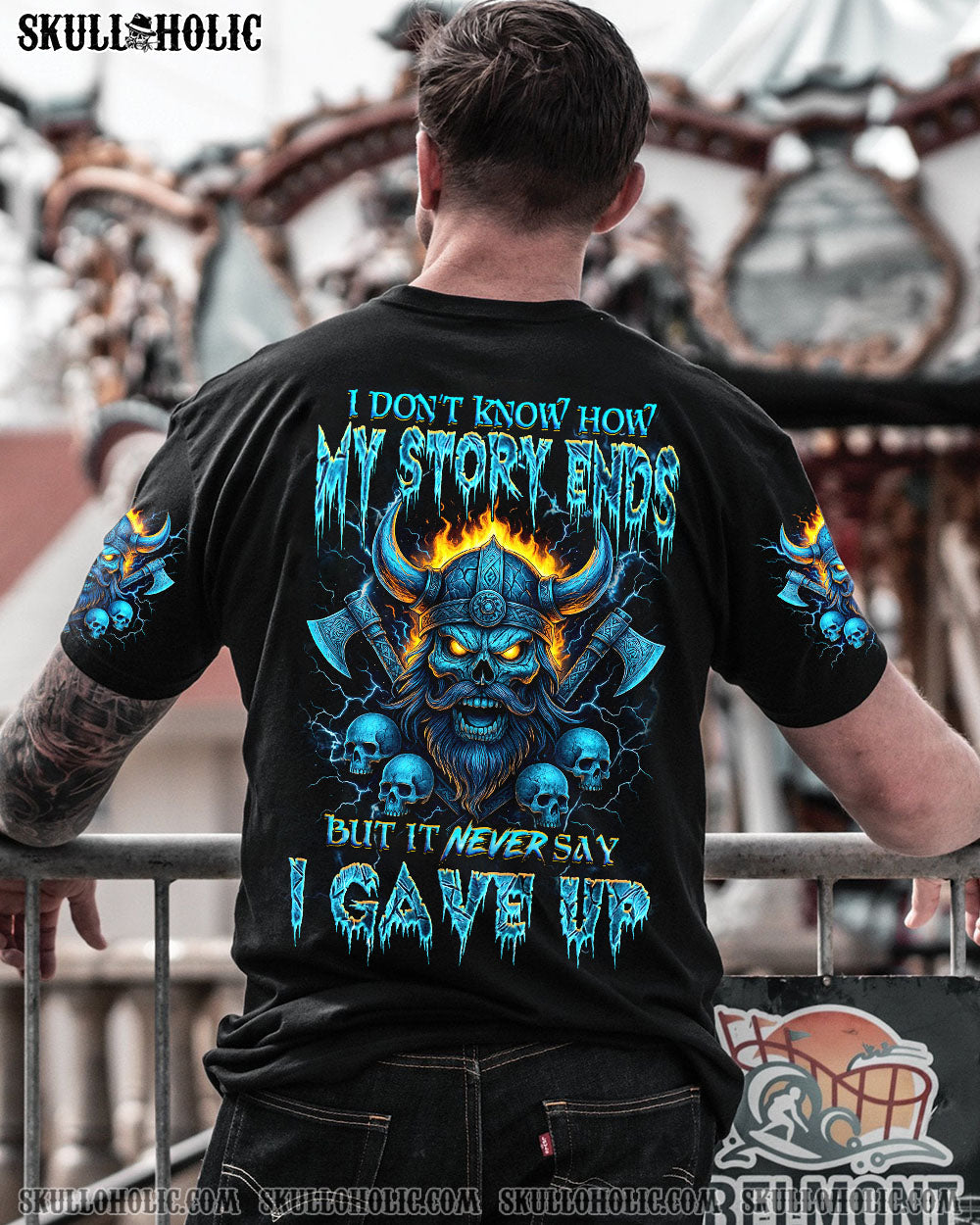 BLISSCORNERS I DON'T KNOW HOW MY STORY ENDS VIKING SKULL ALL OVER PRINT