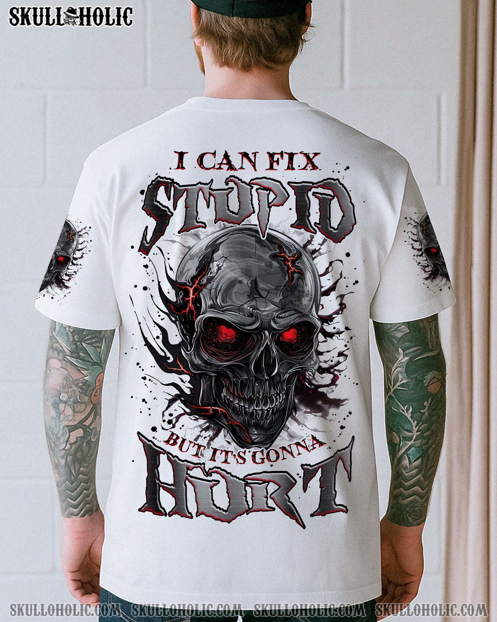 BLISSCORNERS I CAN FIX STUPID BUT IT'S GONNA HURT SKULL ALL OVER PRINT