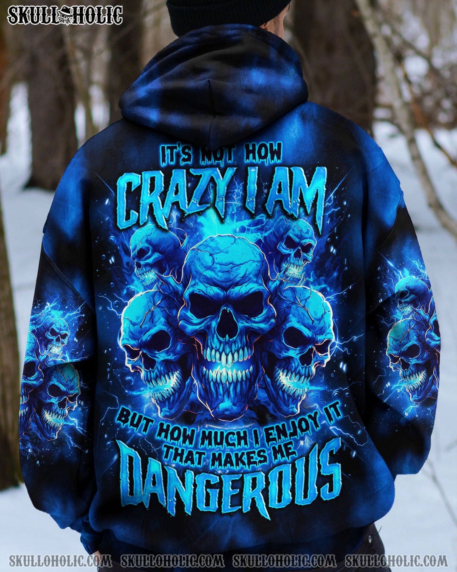 BLISSCORNERS IT'S NOT HOW CRAZY I AM SKULL TIE DYE ALL OVER PRINT