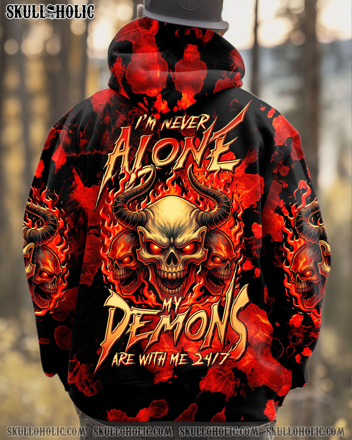 BLISSCORNERS I'M NEVER ALONE MY DEMONS ARE WITH ME 24/7 TIE DYE ALL OVER PRINT