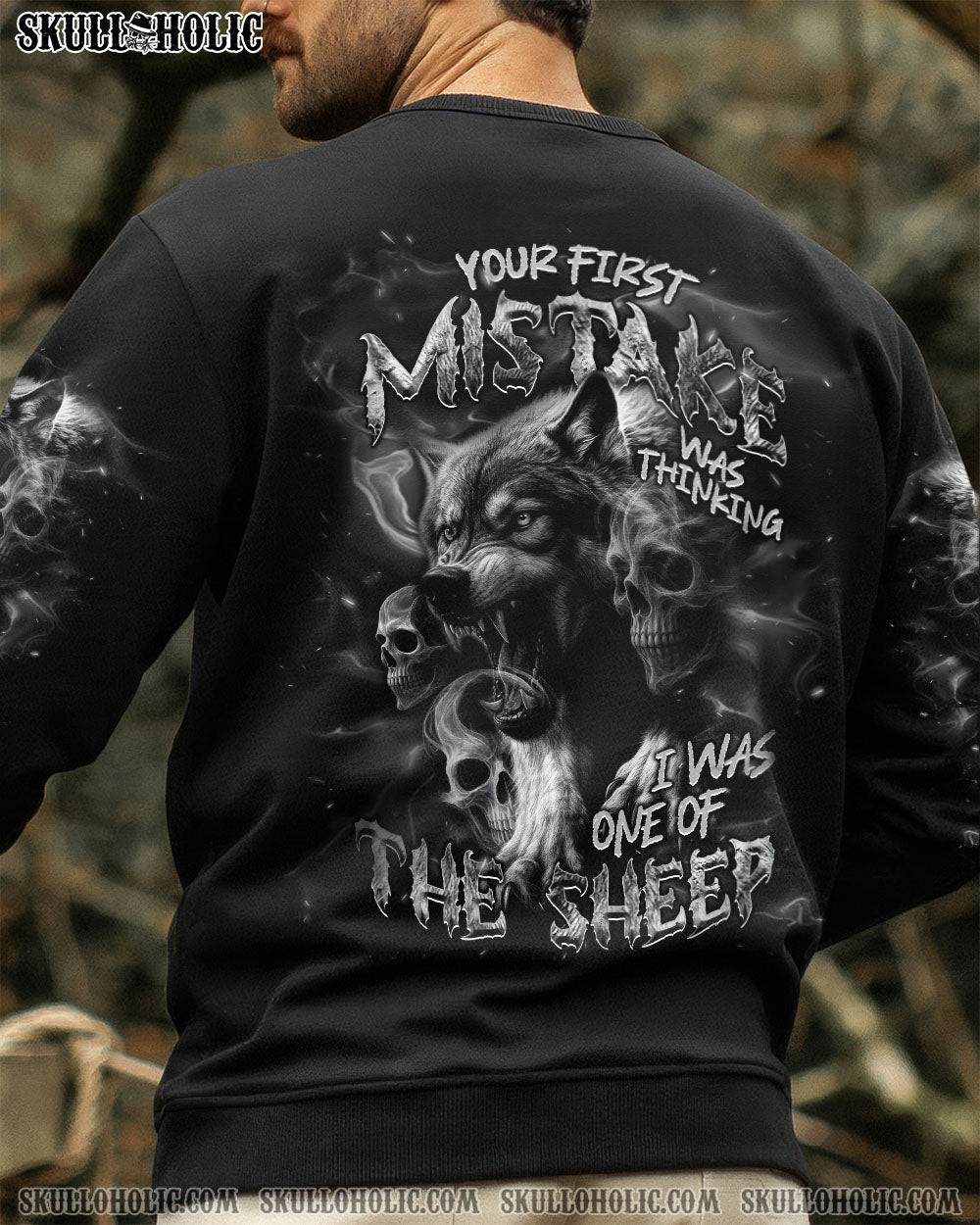 BLISSCORNERS YOUR FIRST MISTAKE WOLF SMOKE ALL OVER PRINT