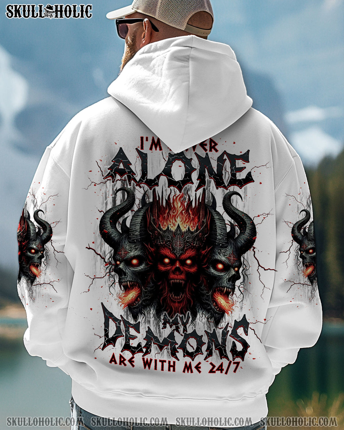 BLISSCORNERS I'M NEVER ALONE MY DEMONS ARE WITH ME 24/7 ALL OVER PRINT
