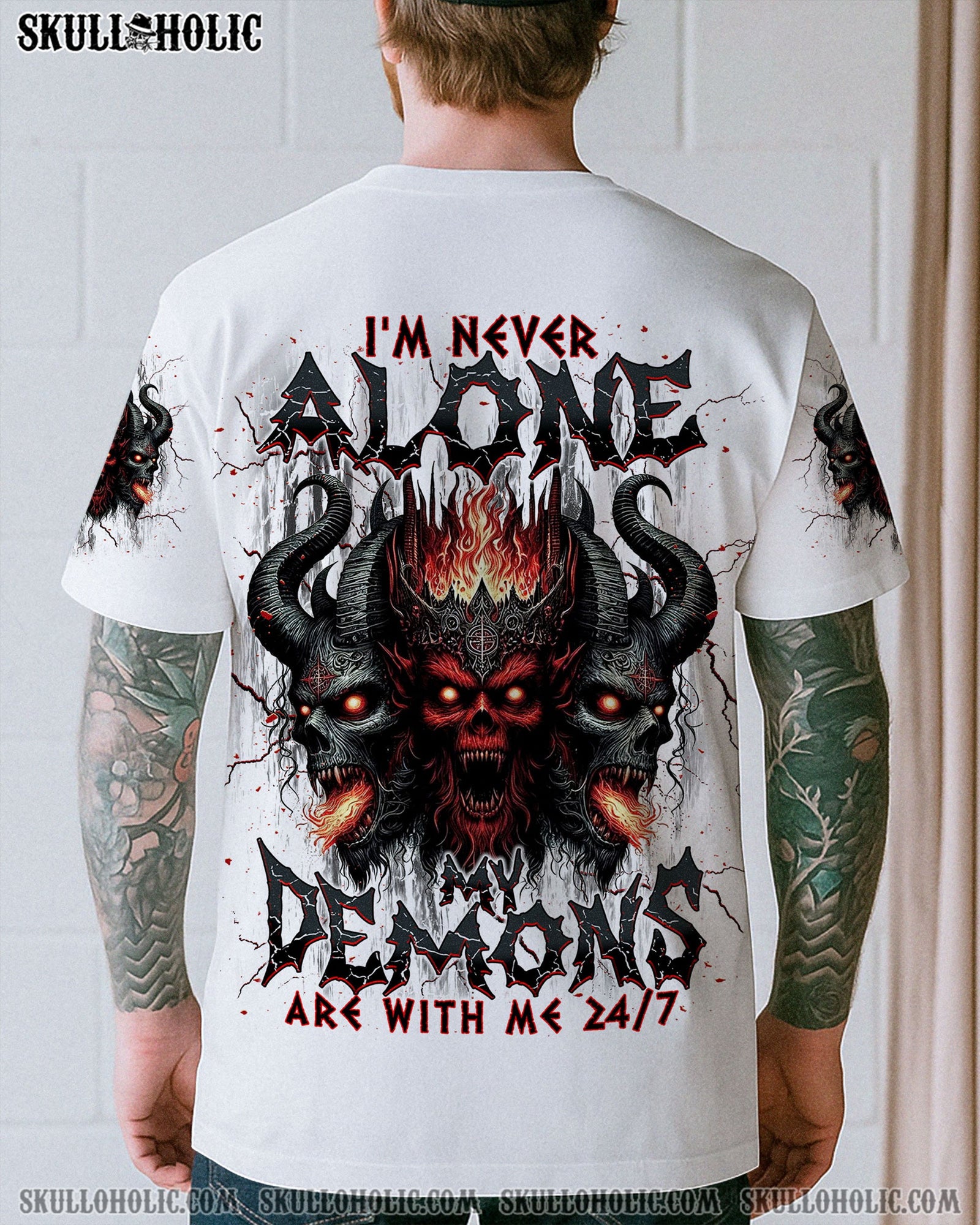 BLISSCORNERS I'M NEVER ALONE MY DEMONS ARE WITH ME 24/7 ALL OVER PRINT