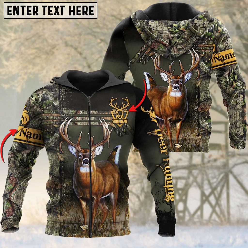 Blisscorners Personalized Name Deer Hunting Camo 3D Shirts