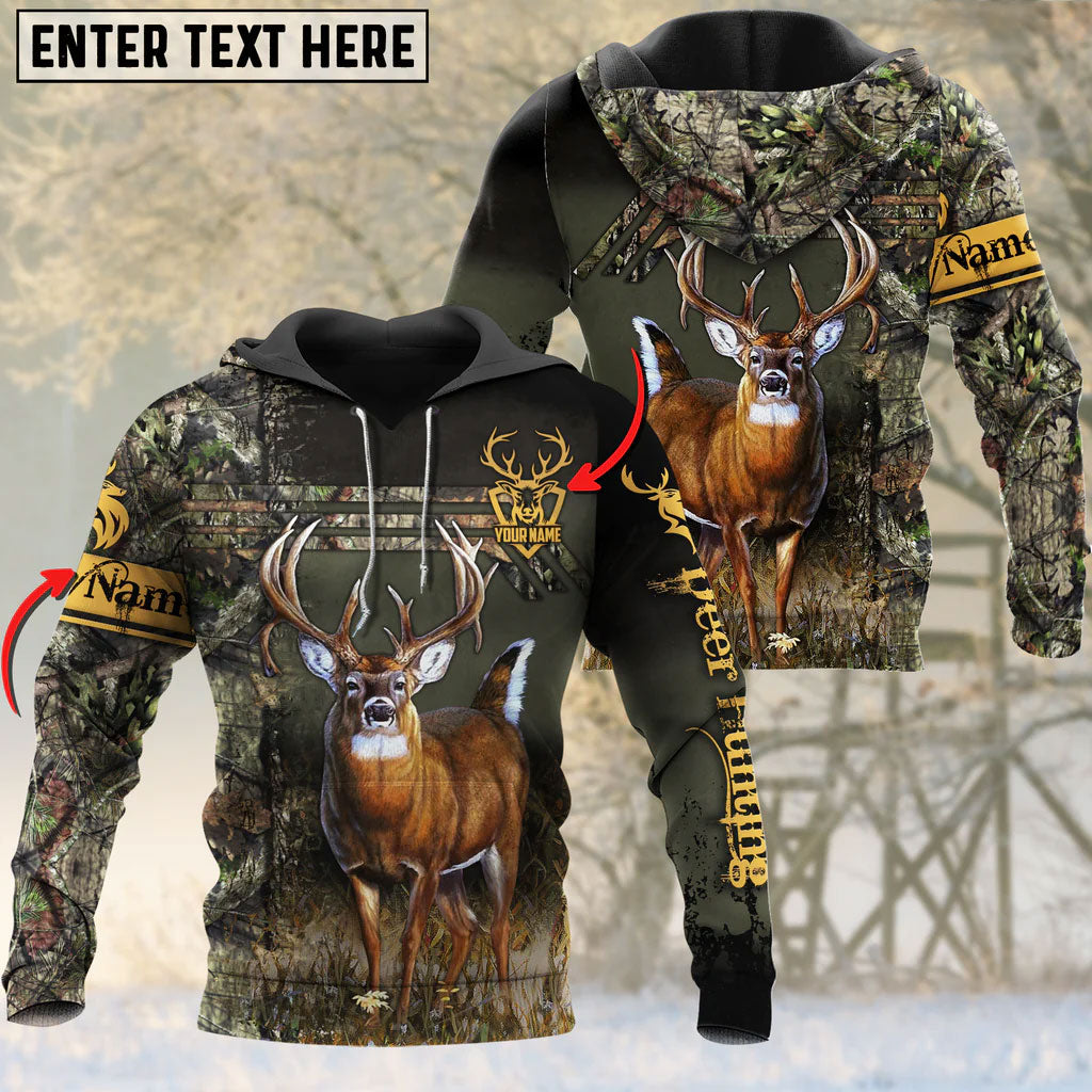 Blisscorners Personalized Name Deer Hunting Camo 3D Shirts