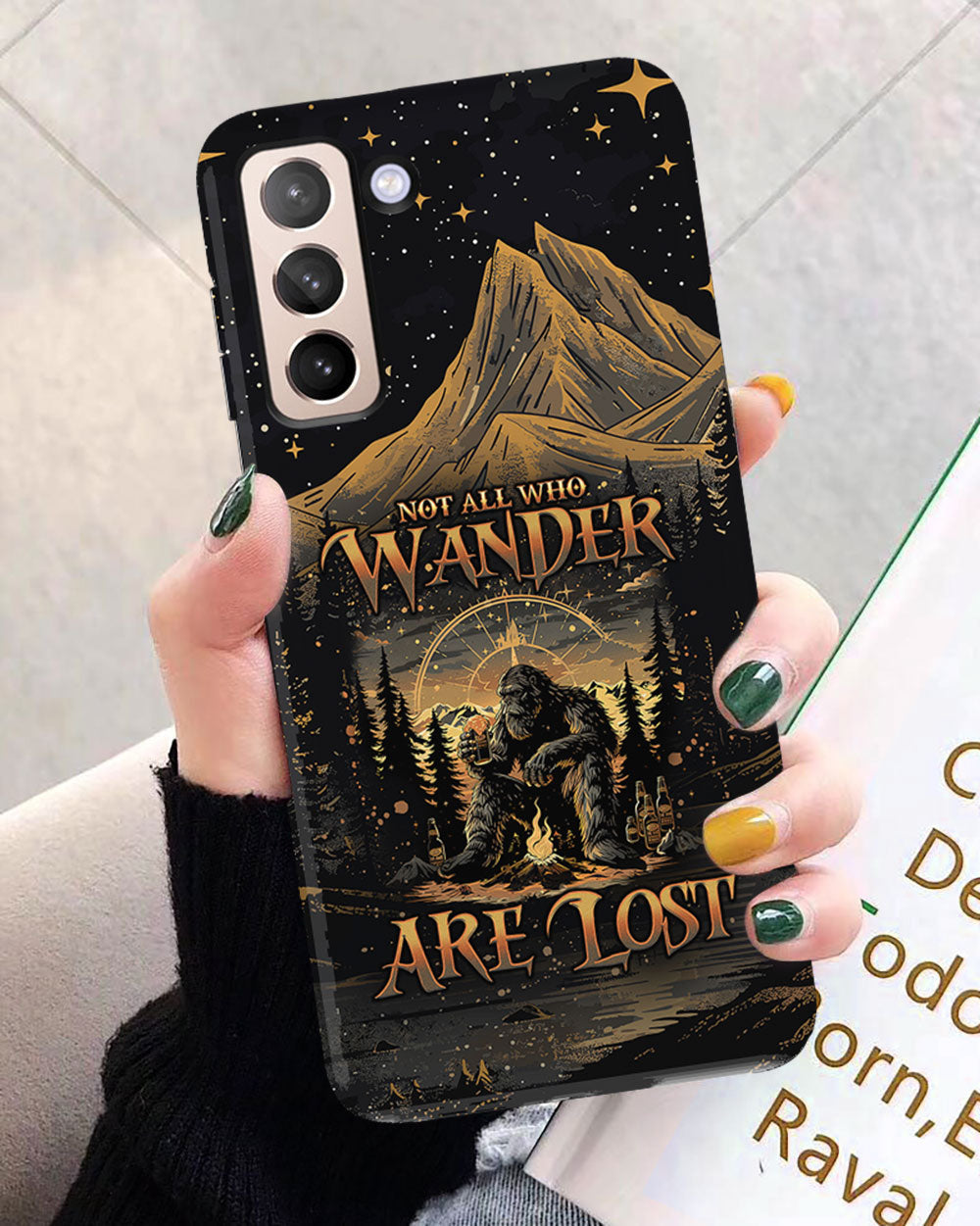 BLISSCORNERS NOT ALL WHO WANDER ARE LOST BIGFOOT COMPASS PHONE CASE