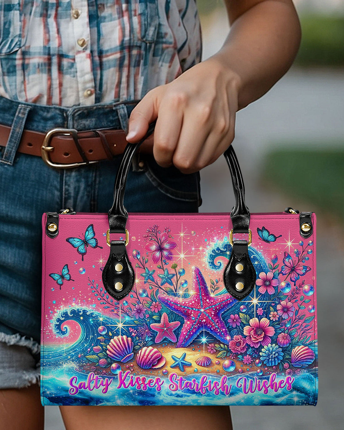 BLISSCORNERS SALTY KISSES STARFISH WISHES LEATHER HANDBAG