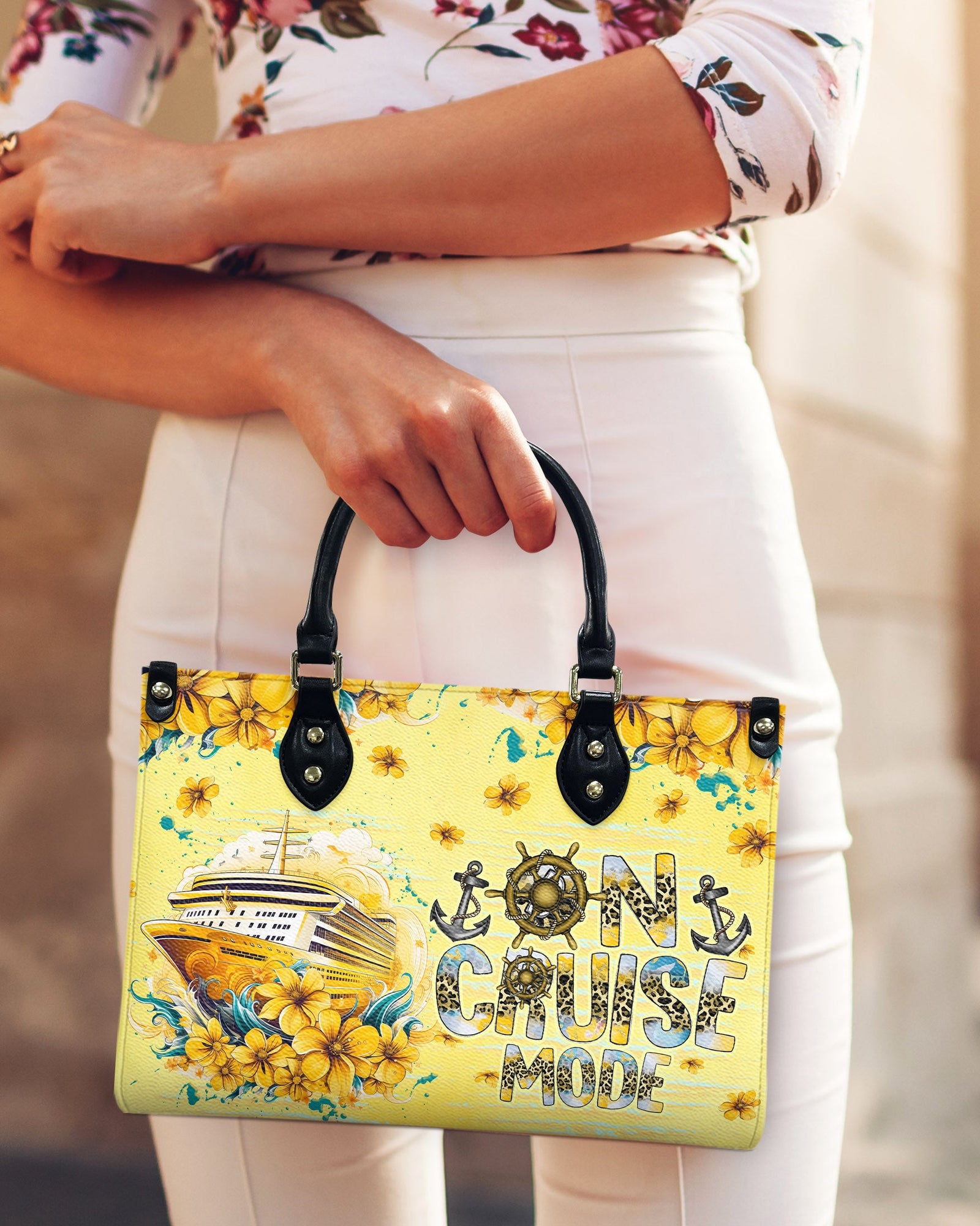 BLISSCORNERS ON CRUISE MODE LEATHER HANDBAG