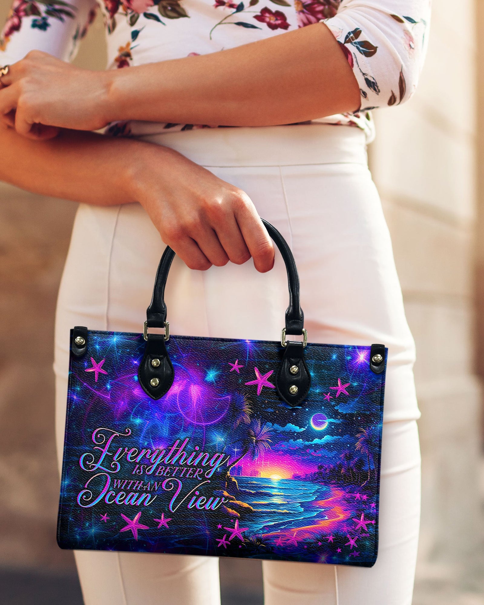 BLISSCORNERS EVERYTHING IS BETTER LEATHER HANDBAG