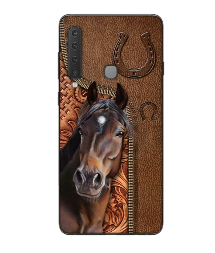 Horse Love Leather Pattern Personalized Phone Case - Samsung