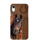 Horse Love Leather Pattern Personalized Phone Case - IPHONE