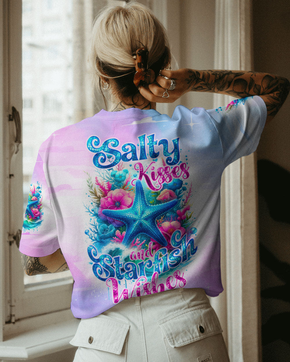 BLISSCORNERS SALTY KISSES AND STARFISH WISHES ALL OVER PRINT