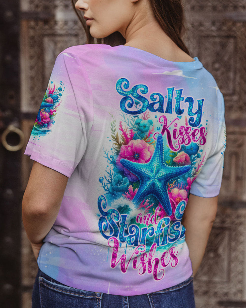 BLISSCORNERS SALTY KISSES AND STARFISH WISHES ALL OVER PRINT