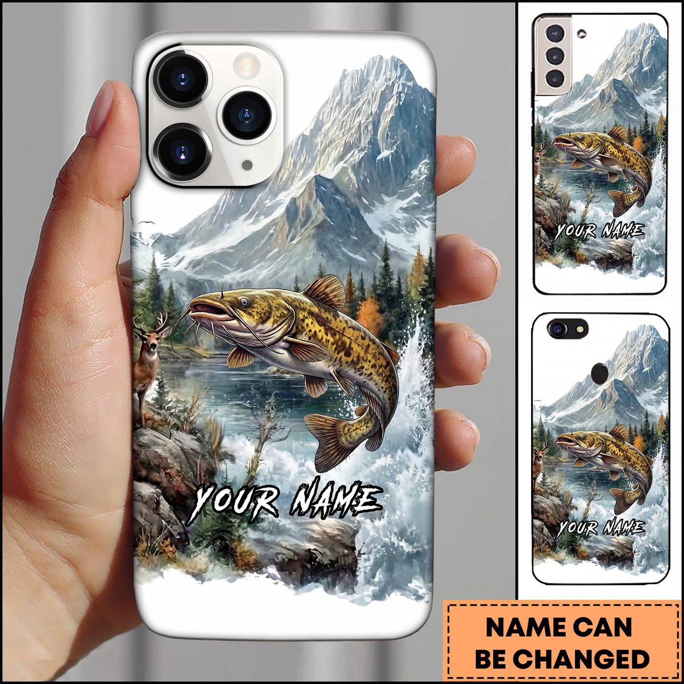 Blisscorners Catfish River Jump Wildlife Scene 3D Phonecase