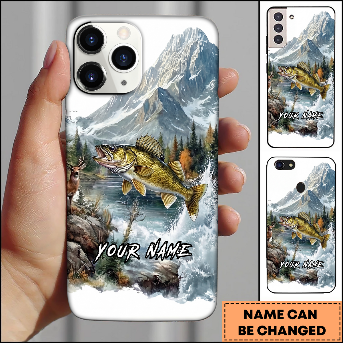 Blisscorners Walleye Freshwater River Fishing Art 3D Phonecase