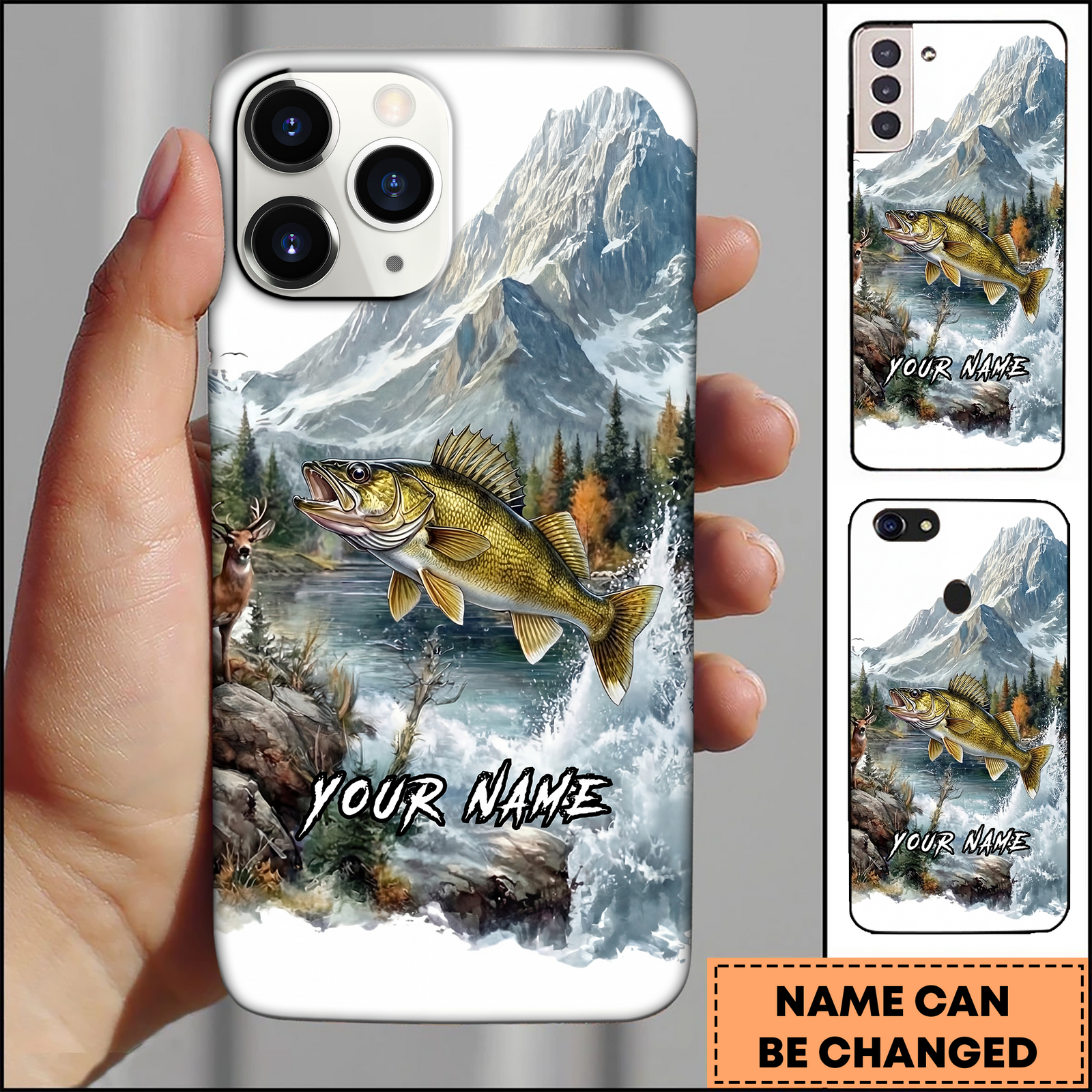 Blisscorners Walleye Freshwater River Fishing Art 3D Phonecase
