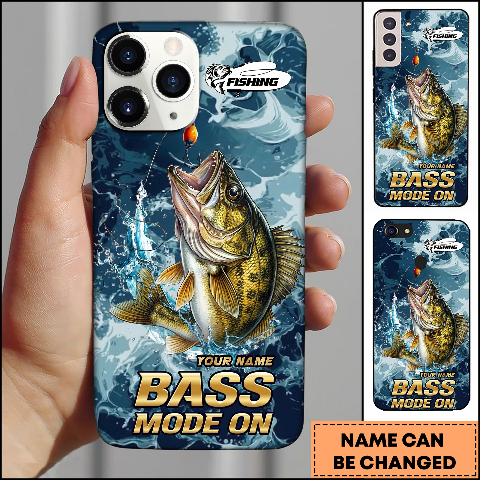Blisscorners Blisscorners Largemouth Bass Vertical Jump Fishing Art 3D Phonecase