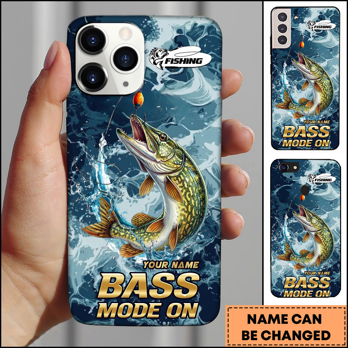 Blisscorners Blisscorners Northern Pike Aggressive Strike Fishing Art 3D Phonecase