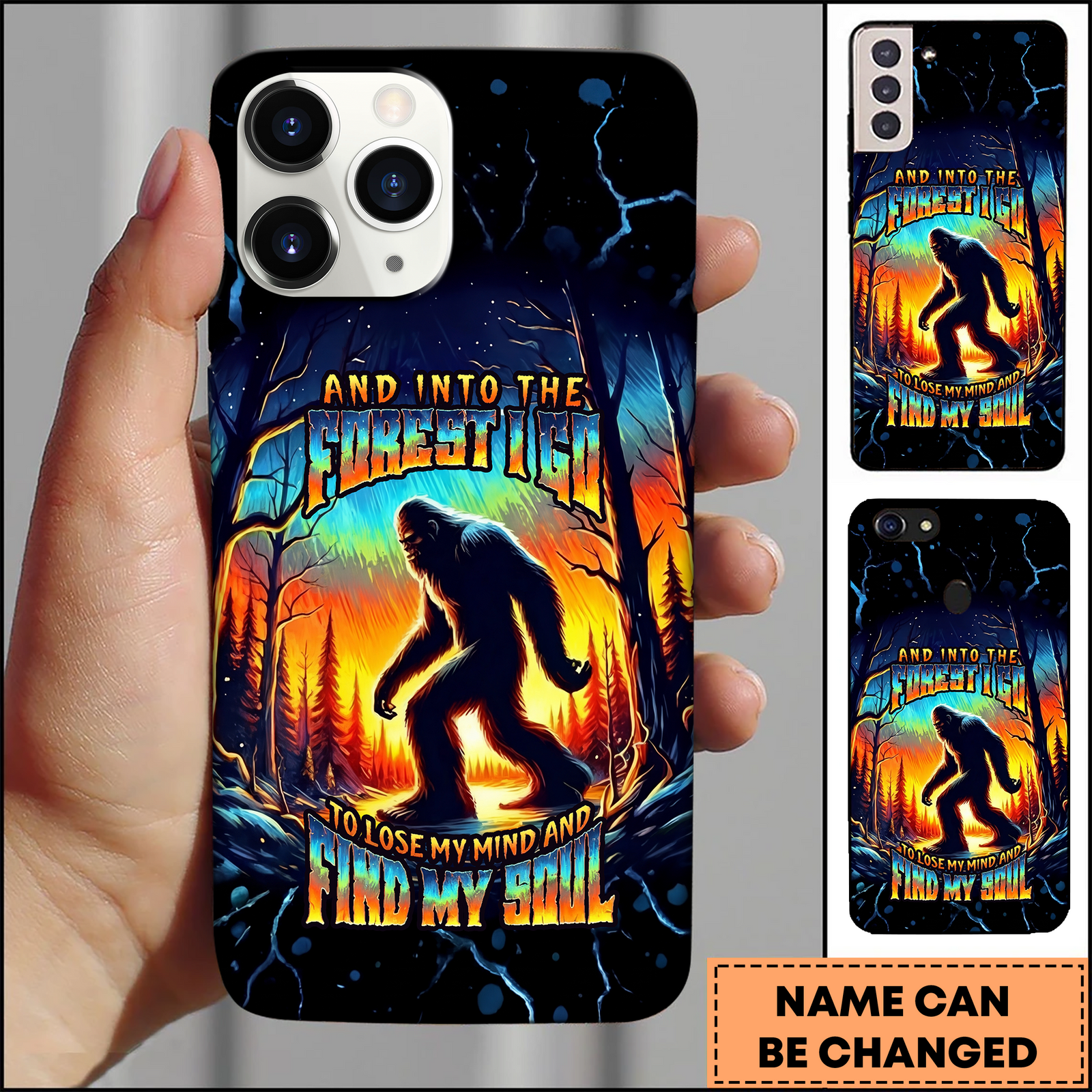 Blisscorners Bigfoot Forest Quote Fire Art 3D Phonecase
