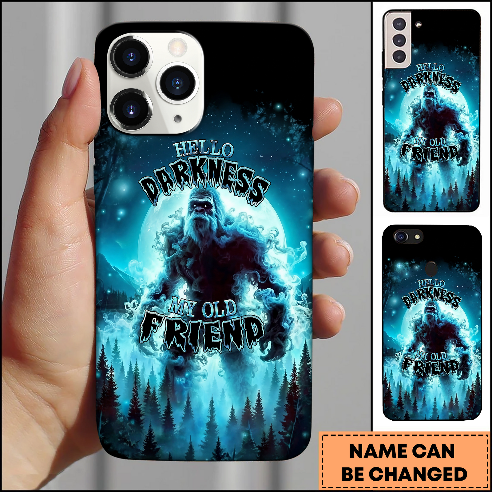 Blisscorners Bigfoot Darkness Quote Moon Forest Art 3D Phonecase