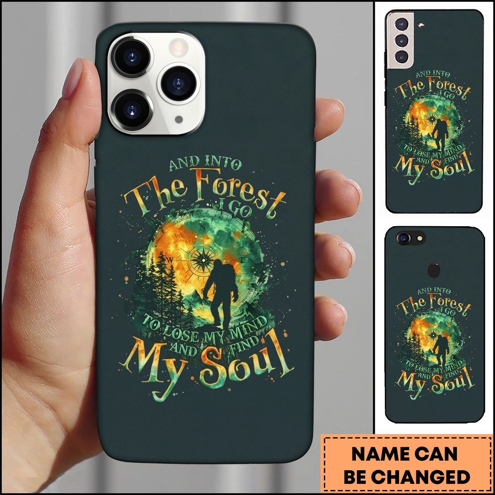 Blisscorners Bigfoot Forest Soul Quote Vintage Art 3D Phonecase