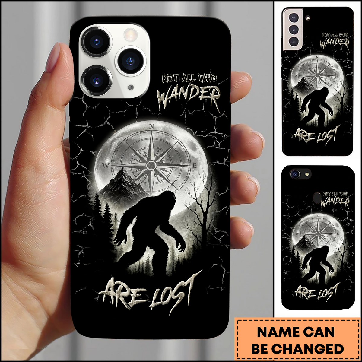 Blisscorners Bigfoot Moon Compass Dark Art 3D Phonecase