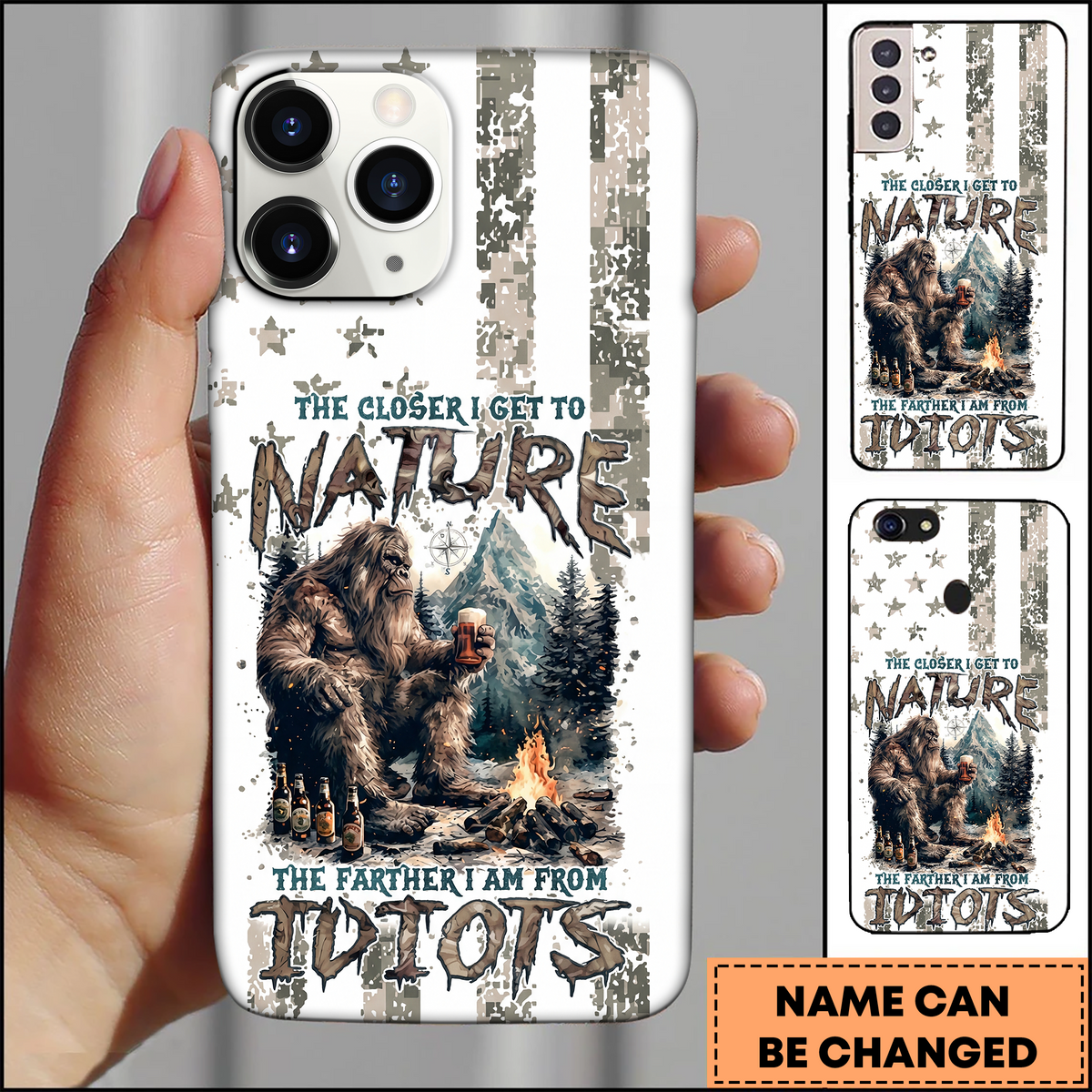 Blisscorners Nature Quote Funny Bigfoot Wilderness 3D Phonecase