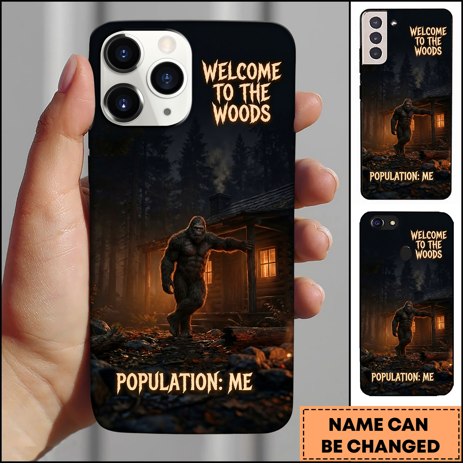 Blisscorners Bigfoot Cabin Woods Welcome To The Woods 3D Phonecase